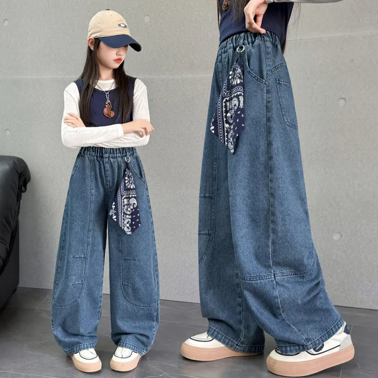 女童牛仔裤子秋季新款