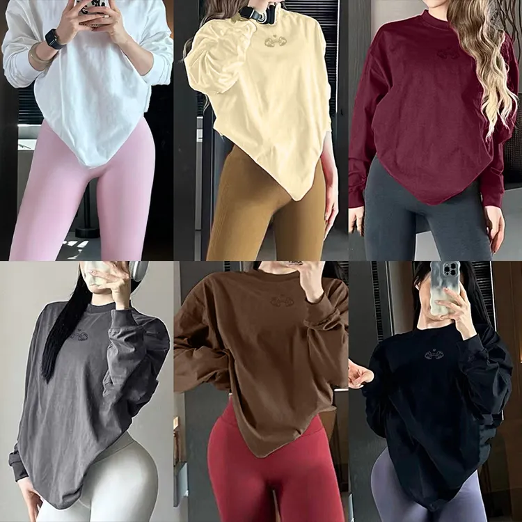 重磅秋冬训练健身纯棉长袖撸铁运动上衣T恤休闲运动男女短袖