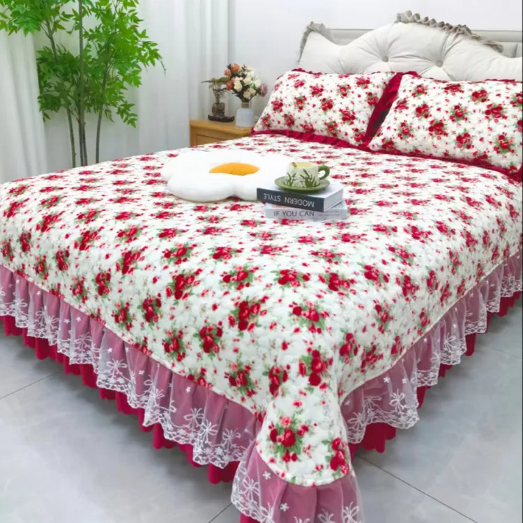 【宝宝绒床盖】蕾丝花边升级款宝宝绒单床盖可机洗不鼓包