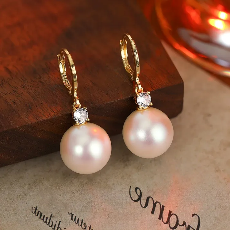 铜合金仿珍珠耳饰 ES-21日韩时尚简约甜美曼塔玫瑰色优雅耳饰