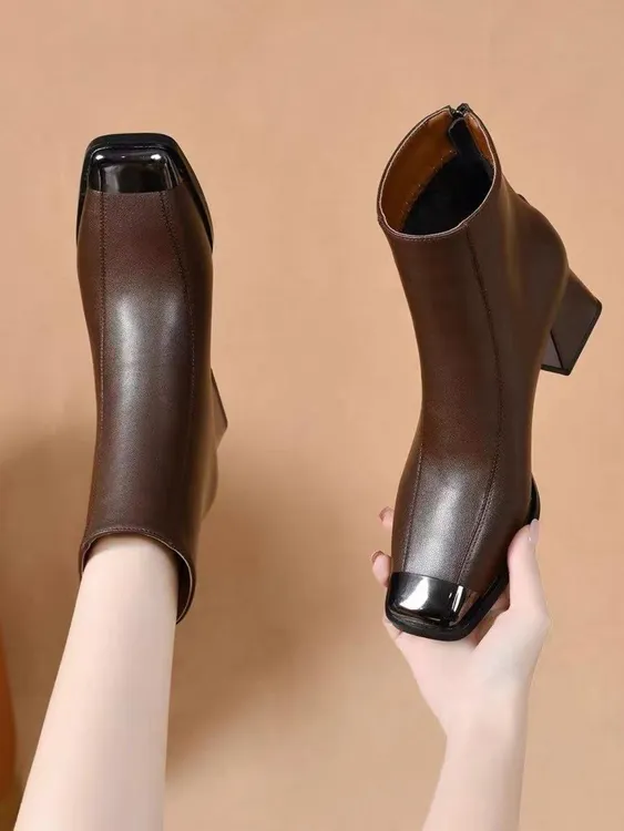 单靴靴子2025高靴粗跟小个子马丁女显新款短靴女款瘦加绒靴跟秋冬