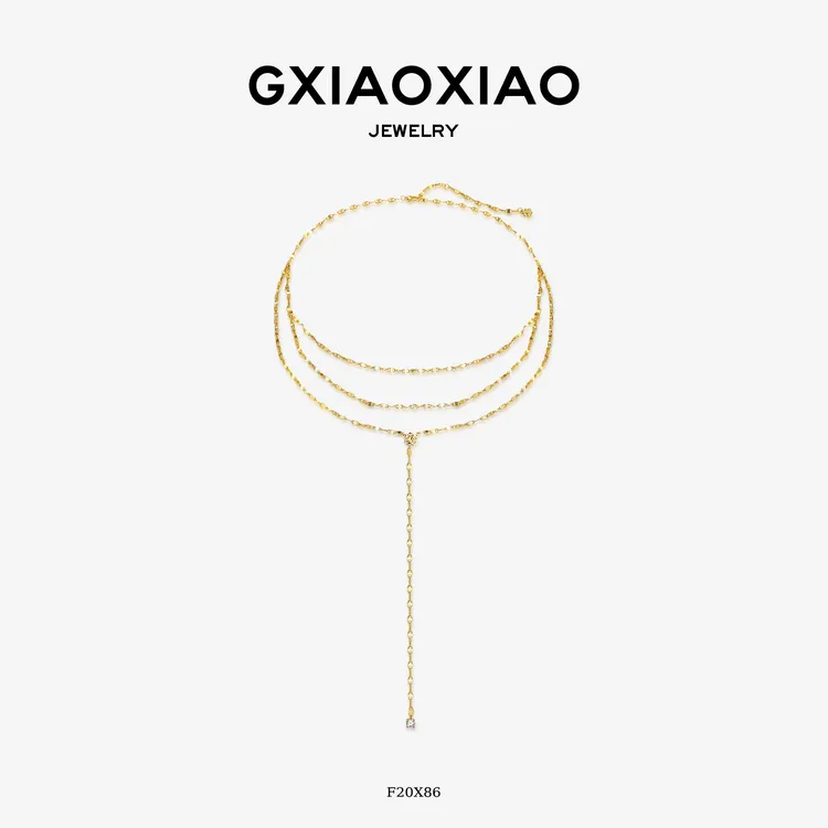 G XIAOXIAO 法式气质设计师款三层叠搭鸢尾花项链 F20X86新年礼物