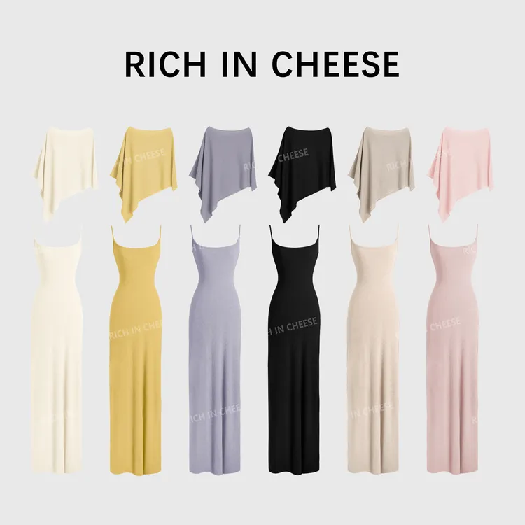 RICHINCHEESE 清冷千金 套头披肩气质针织吊带裙显瘦时尚无袖简约