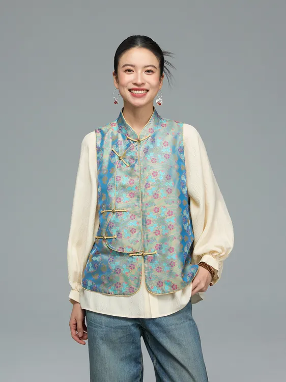 初见十三娘•张和才『四海葫芦』古蜀锦新中式国风手工高定马甲百搭