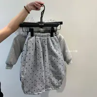 4741质感灰色满印小心心儿童加绒灯笼裤