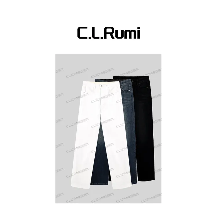 【Rumi精选】中古擦色“小太阳”直筒加绒加厚牛仔裤6238kz