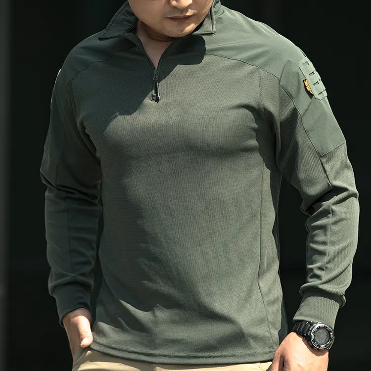 [砺兵户外]战术特训单导长袖蛙服速干透气宽松迷彩服训练服