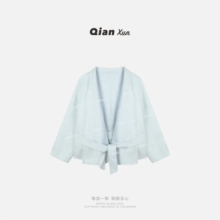 【千寻严选】秋冬时尚气质休闲洋气设计感大衣QXQ5DY7983A(送腰带)