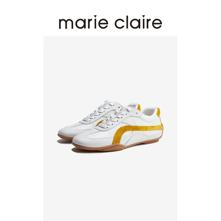 MC女鞋翘头德训鞋牛反绒豆蔻灰防撞休闲运动鞋marieclaire女鞋