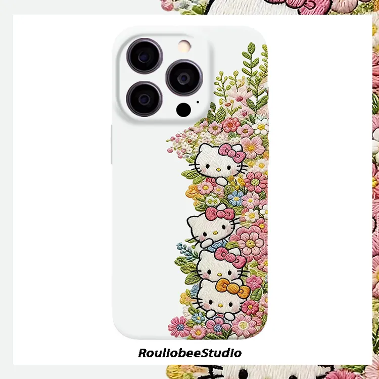 花丛KT猫适用iPhone17/16promax菲林手机壳华为p70oppo小米15vivo
