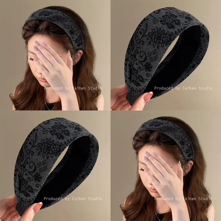川岛诗集~法式碎花宽边发箍女士新款时尚高级感高颅顶发饰秋冬