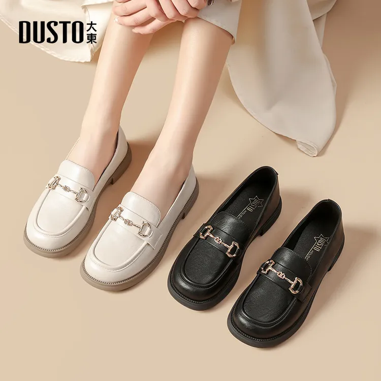 大东女鞋轻奢小皮鞋秋新款舒适软底不累脚洋气百搭气质乐福鞋0222