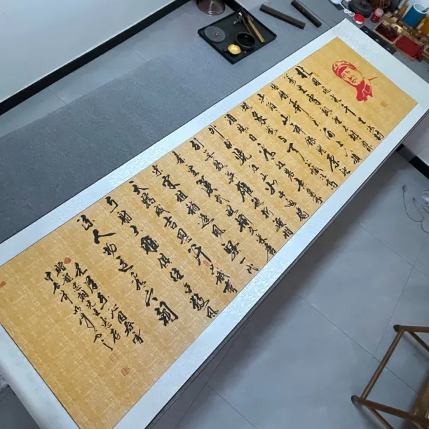 沁园春雪行书书法作品书法手绘卷轴软装裱字画书法作品挂画定制