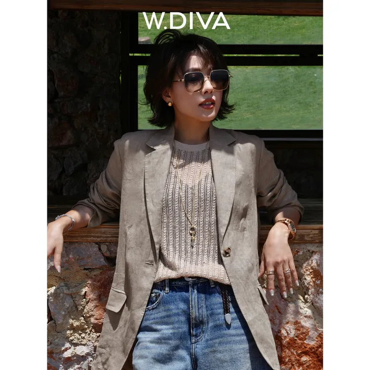W.Diva【麻语】法国欧麻老钱夏季高定亚麻西装DWARWL2118魏老板