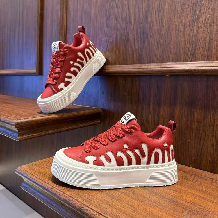 男鞋2025低帮潮流秋季时尚休闲鞋系带厚底百搭拼色ins男生鞋子