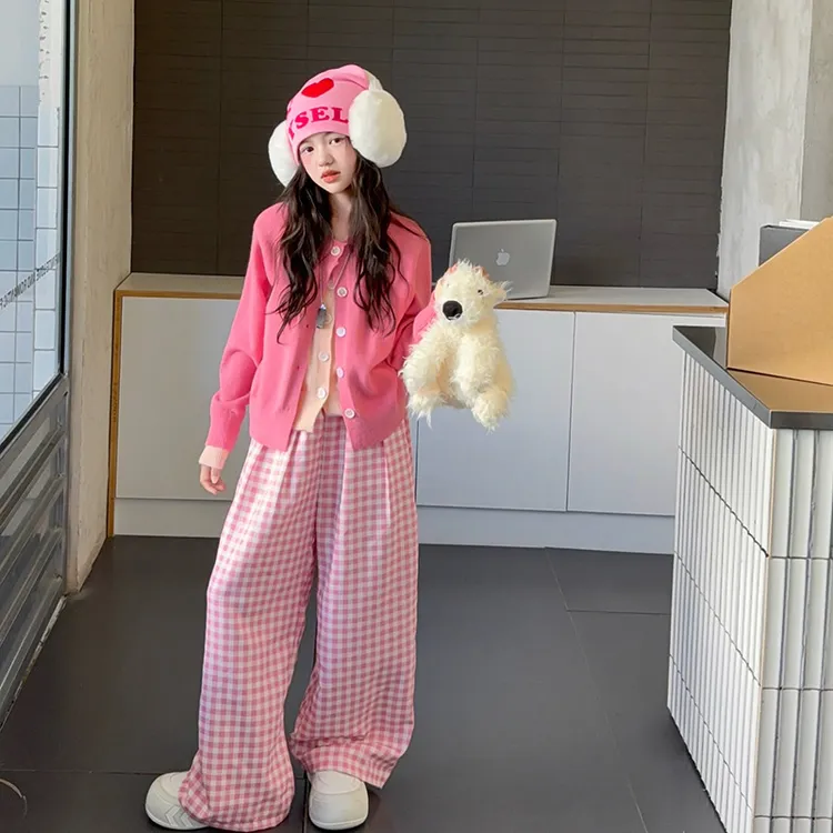 6-12岁女孩洋气衣服儿童毛衣女童针织开衫中大童外套假两件小外搭