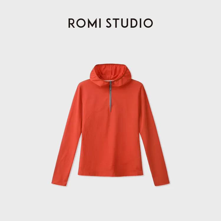 ROMI STUDIO德国原纱进口快干面料半开领连帽外套 RWDWSD4671