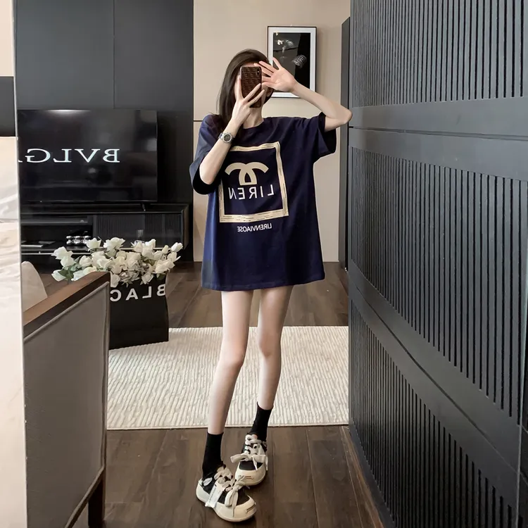 美式洋气印花减龄短袖t恤女精致时髦圆领设计感小众上衣高端潮牌