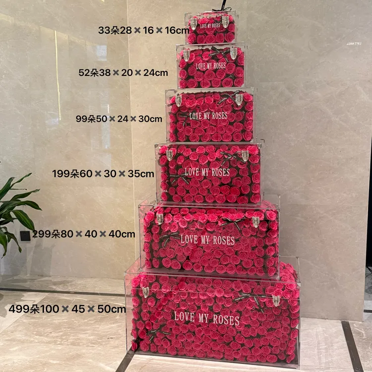高端玫瑰塔大全套高档客厅优惠套装高级感轻奢香薰花行李箱玫瑰花