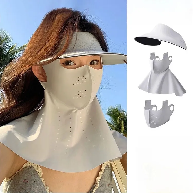 【风吹不跑】骑行防晒帽可拆卸脸基尼防晒面罩全脸防紫外线修饰脸型