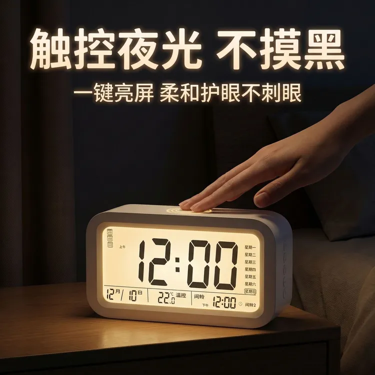 胜莱福闹钟学生家用定时多功能智能护眼简约小型卧室宿舍起床神器商品图