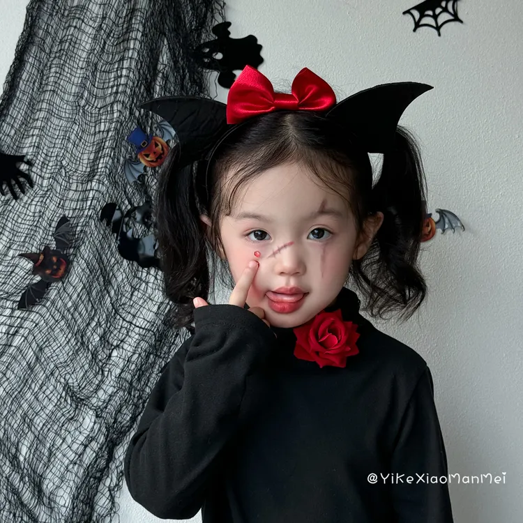 万圣小魔女 万圣节可爱蝴蝶结儿童发箍女童头饰宝宝女孩头箍发饰