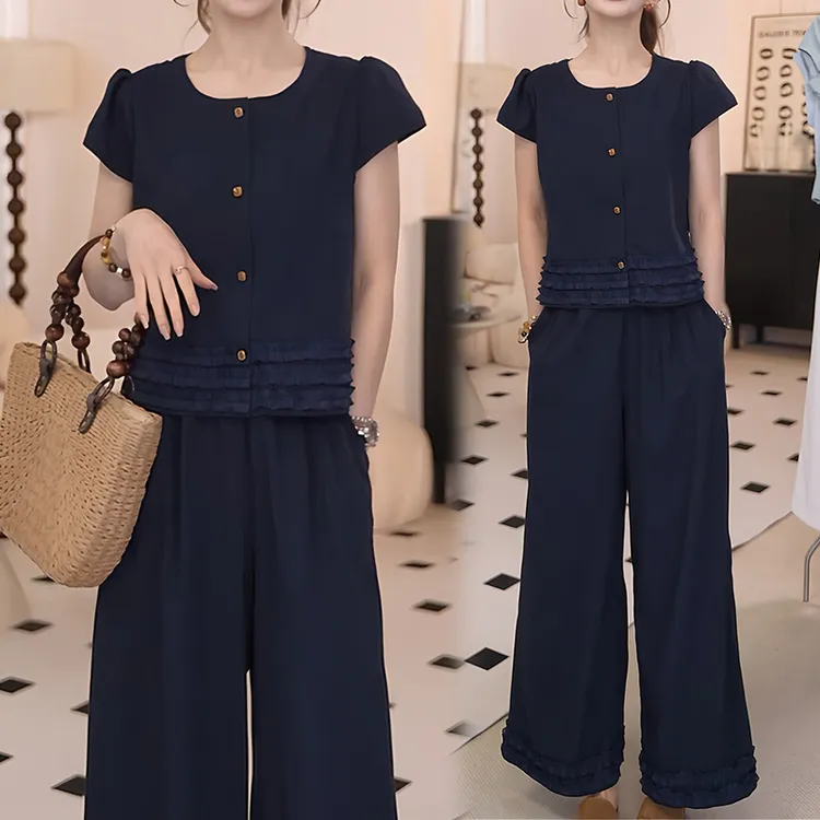 2025年夏季新款韩版时尚设计感套装女洋气休闲高级感潮流两件套
