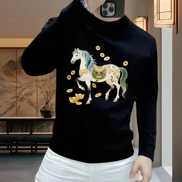 马上有钱丨新款男士圆领加绒卫衣秋冬季潮流休闲百搭时尚内搭上衣