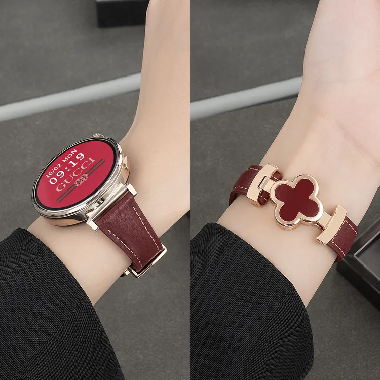 适用华为gt6表带GT5/4表带华为watch5四叶草皮5pro表带秋冬女高级