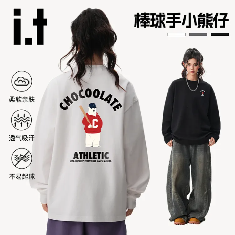 it :CHOCOOLATE秋季潮牌圆领男女同款时尚百搭宽松卫衣