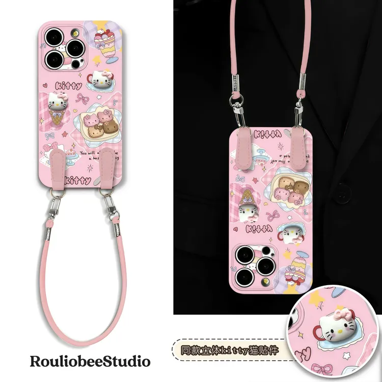 BANCA甜品KT公仔挂绳适用苹果16手机壳iPhone15小米14vivoppo华为