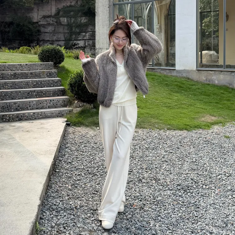 王嬛嬛MsLime【加绒】醋酯&桑蚕丝万能搭加绒长裤 HD2C0748秋冬女装