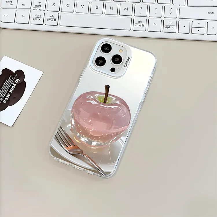 创意水晶苹果适用iPhone16/15promax双层MD14/13/12pro创意手机壳