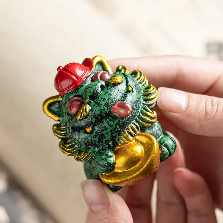 中仙文创国风貔貅茶宠鼓面底座招财进宝茶室茶台桌面装饰中式茶玩商品图