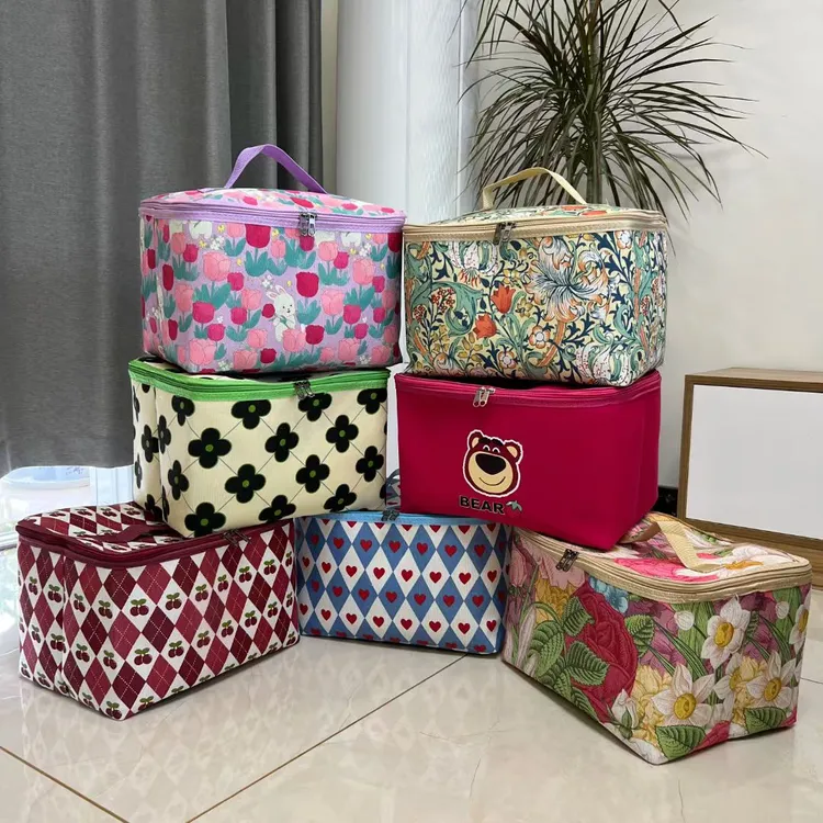 30升拉链手提包内衣袜子化妆品收纳车载收纳袋纯棉帆布手提外出包