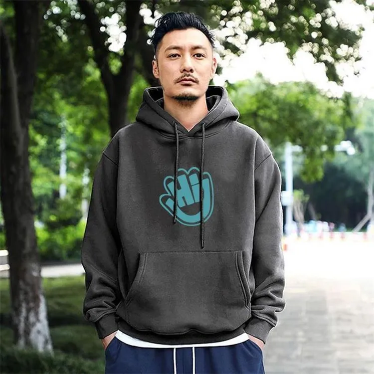 秋冬季潮牌连帽卫衣大码余文乐男士外套宽松加绒情侣装过年衣服潮