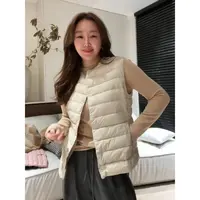 GTNER轻薄纯色圆领百搭无袖白鸭绒马甲D10036