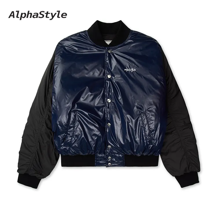 ALPHASTYLE潮牌秋冬款双面穿鹅绒男士羽绒服最新款2025夹克外套