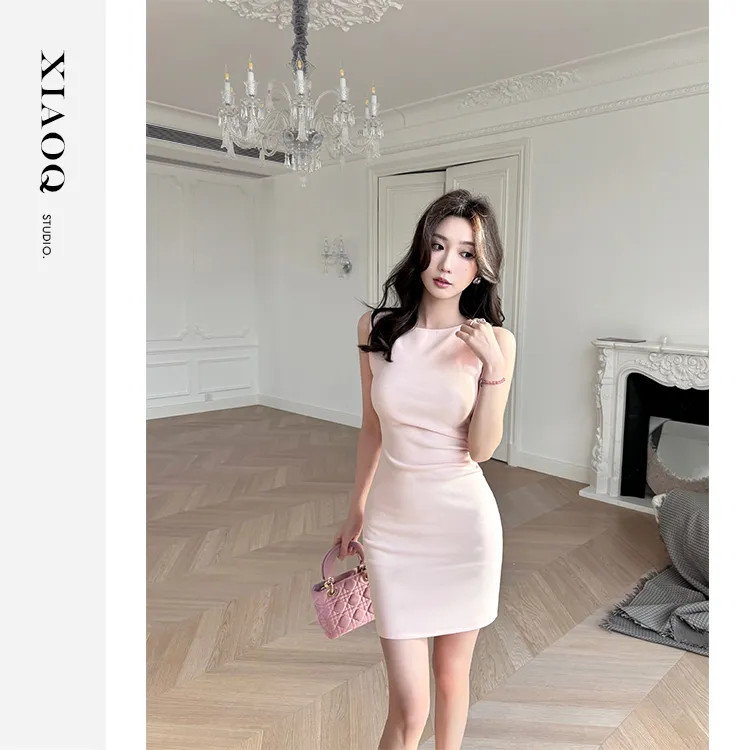 XIAOQ「甜心芭蕾」BC 2k+澳代春夏法式修身甜辣褶皱连衣裙89200