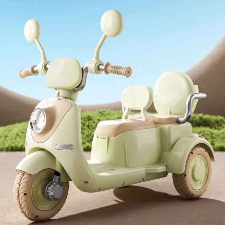 迷你儿童电动摩托车三轮车男女宝宝可充电遥控可坐人双座电动车