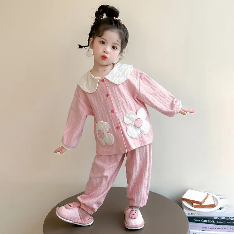 女童睡衣春秋款纯棉女孩洋气公主风长袖家居服儿童宝宝全棉空调服