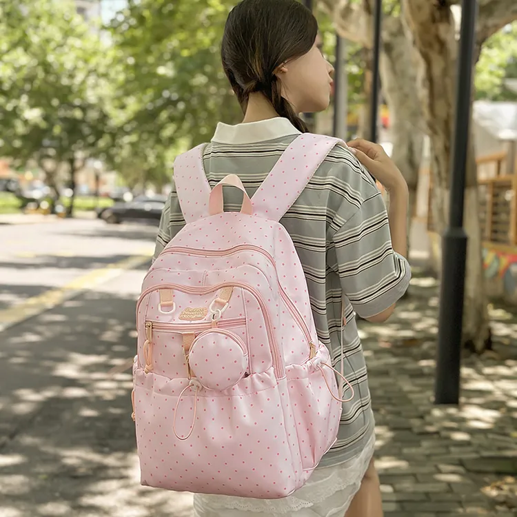 高颜值书包女生初中生大容量学生双肩包中学生书包ins小众防水