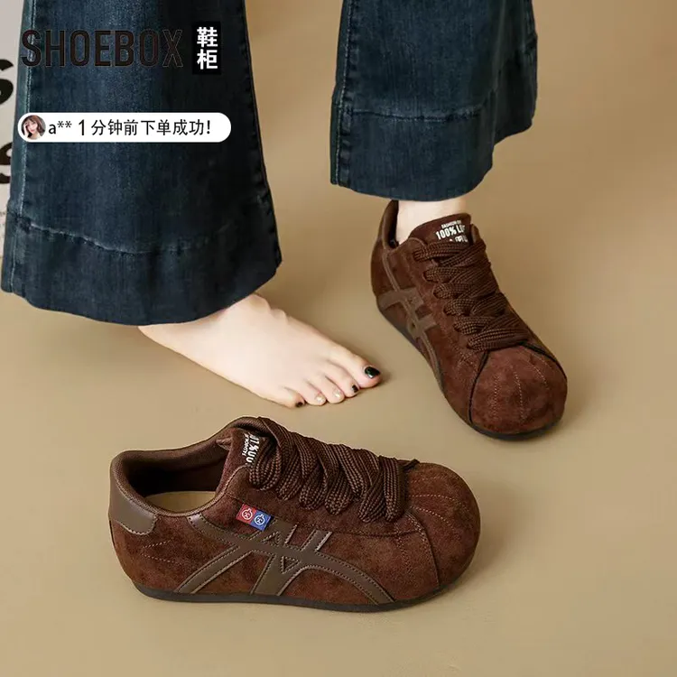 SHOEBOX鞋柜百搭运动德训鞋女2025秋季新款丑萌大头厚底休闲鞋