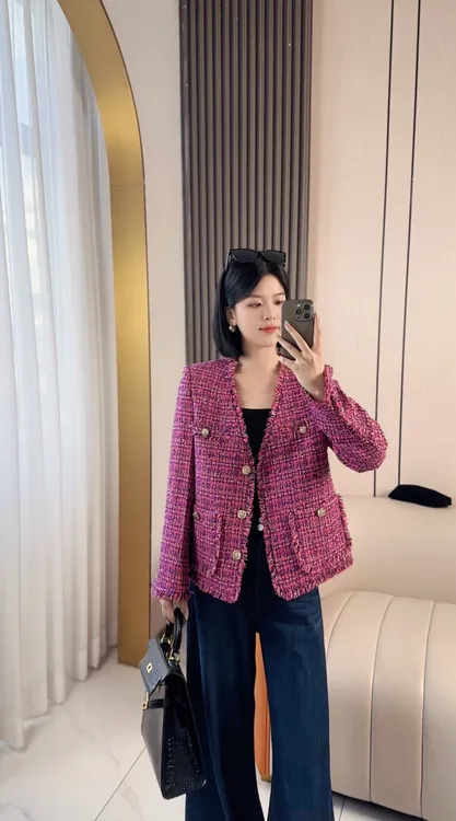 【紫罗兰】【小婷】MSSY美舒尚衣，小香风气质外套时尚粗花呢女装60068