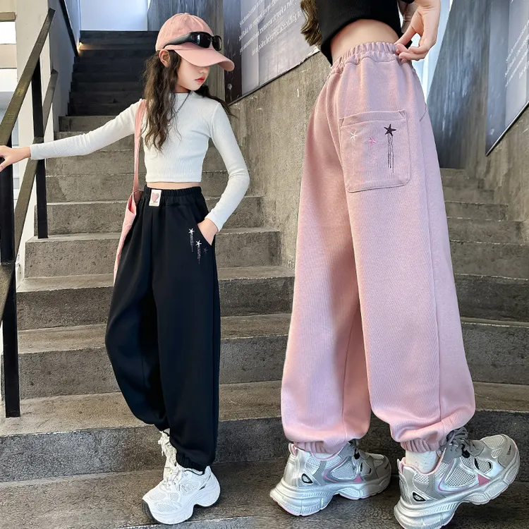 女童裤子2025新款春秋装束脚休闲裤卫裤儿童中大童秋款女孩运动裤