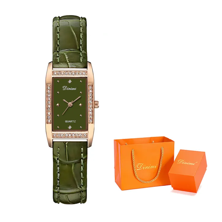 正品简约精致潮流高级感镶钻轻奢时尚真皮手表女生节日礼物