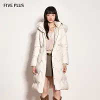 FIVE PLUS羽绒丰盈毛领波浪收腰显瘦中长款羽绒外套2SE3338360
