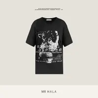 MRHALA 荣轩阔型棉纱趣味活性印花塌软软上衣女 QT4013