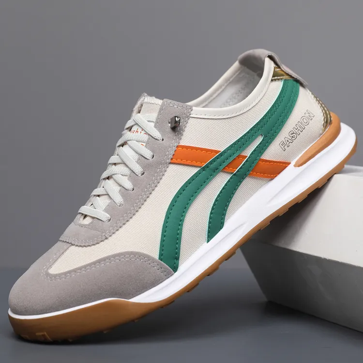 新款2025春夏季男鞋板鞋时尚舒适布面透气运动休闲阿甘鞋轻便男鞋