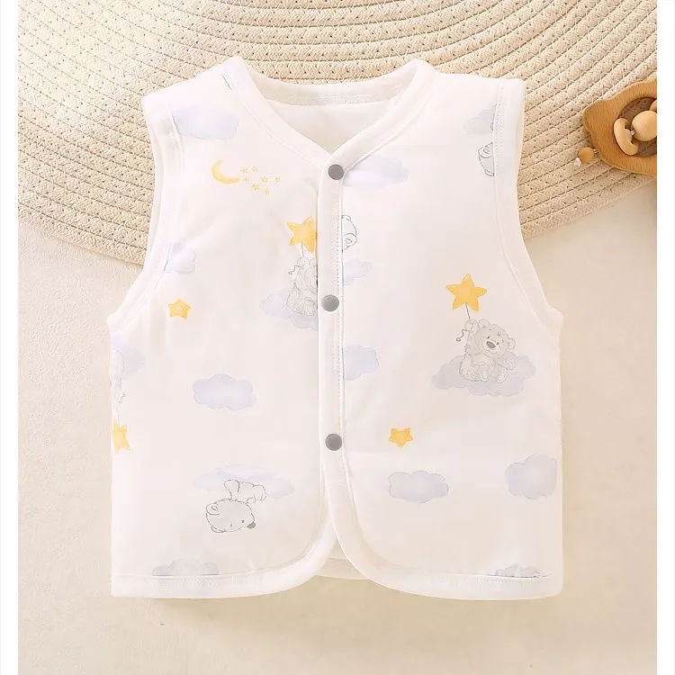 新生儿冬季厚款女童马甲婴儿秋冬季卡通卡通风